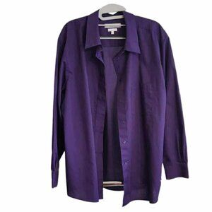 Foxcroft for Appleseeds Wrinkle Free 18W Purple Long Sleeve Shirt Top